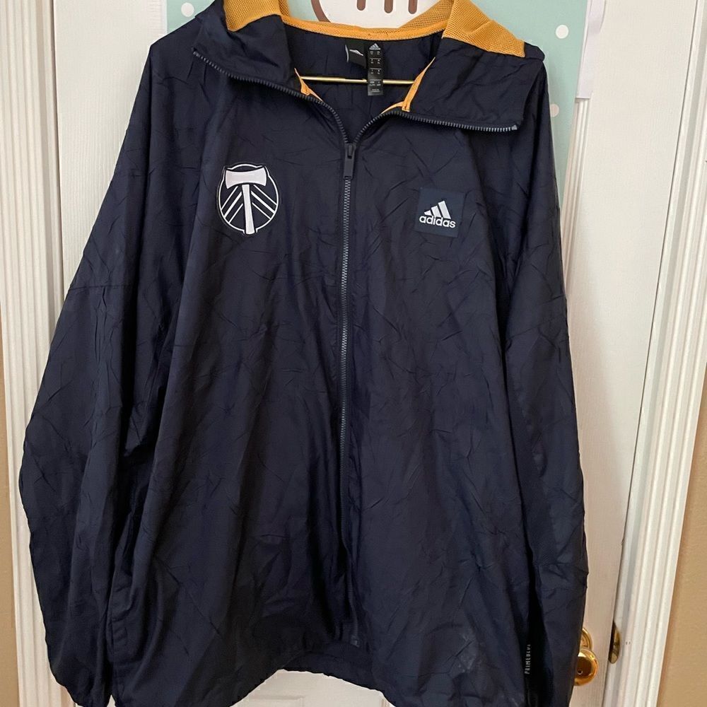 Adidas Timbers Navy and Yellow Windbreaker XL